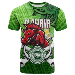 Hawaii Custom Personalised T-shirt - Olomana High & Intermediate School Polynesian Boar and Plumeria T-shirt