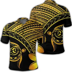 Hawaiian Turtle Plumeria Kakau Polynesian Quilt Polo Shirt Neo Yellow AH