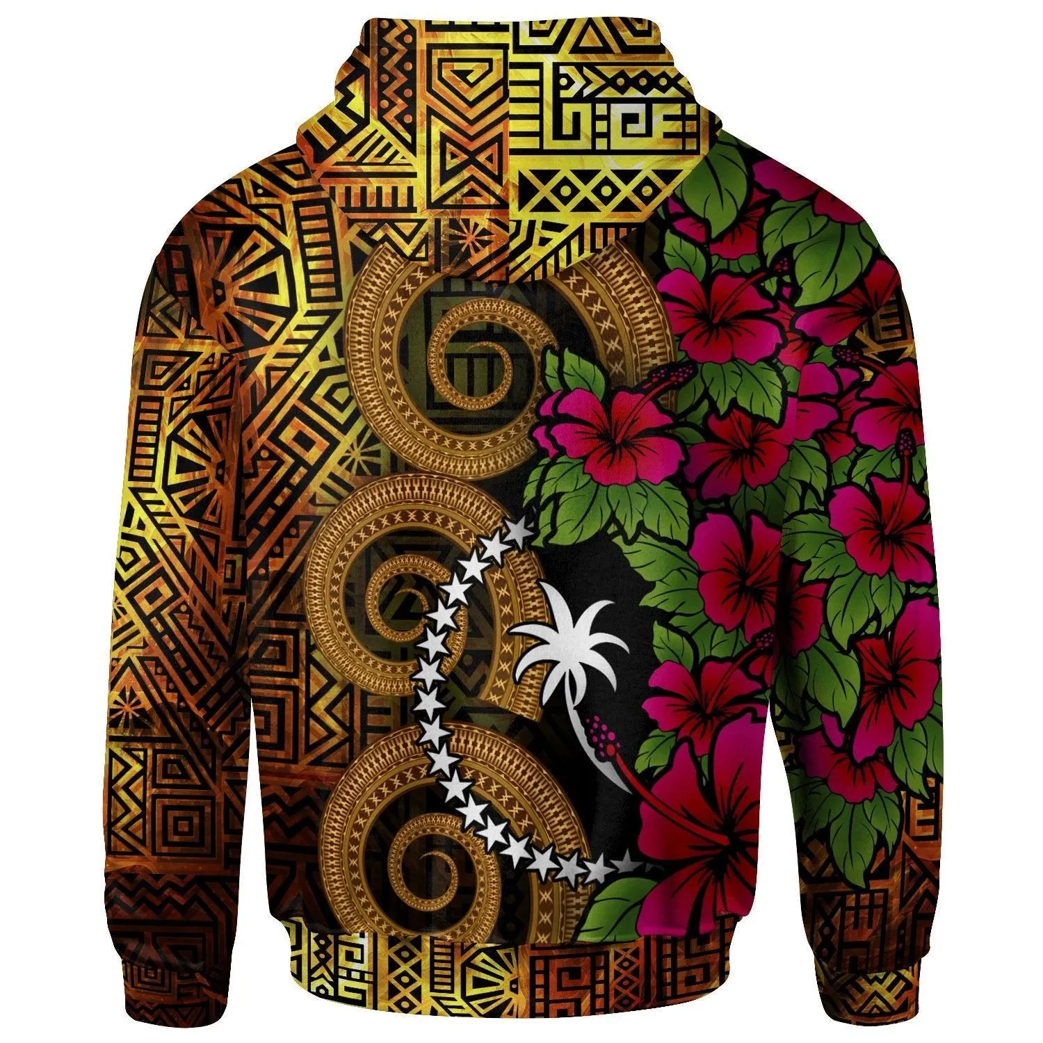 Chuuk Micronesia Custom Personalised Hoodie - Hibiscus Vintage