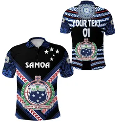 (Custom Personalised) Manu Samoa Rugby Polo Shirt Creative Style - Black, Custom Text And Number