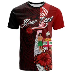 Fiji Polynesian Custom Personalised T-Shirt - Arm With Hibiscus