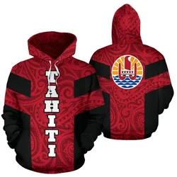 Tahiti Hoodie - Tahiti Flag Polynesian Tattoo