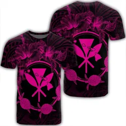 Hawaii Kanaka Turtle Hibiscus Polynesian T-Shirt - Anthea Style Pink - AH