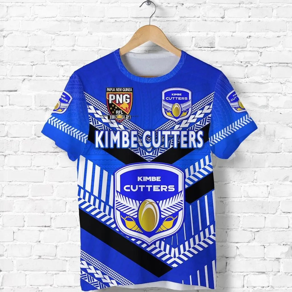 (Custom Personalised) Papua New Guinea Kimbe Cutters T Shirt Rugby - Blue, Custom Text And Number LT8