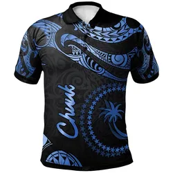 Chuuk Micronesia Polo Shirt - Poly Tattoo Blue Version