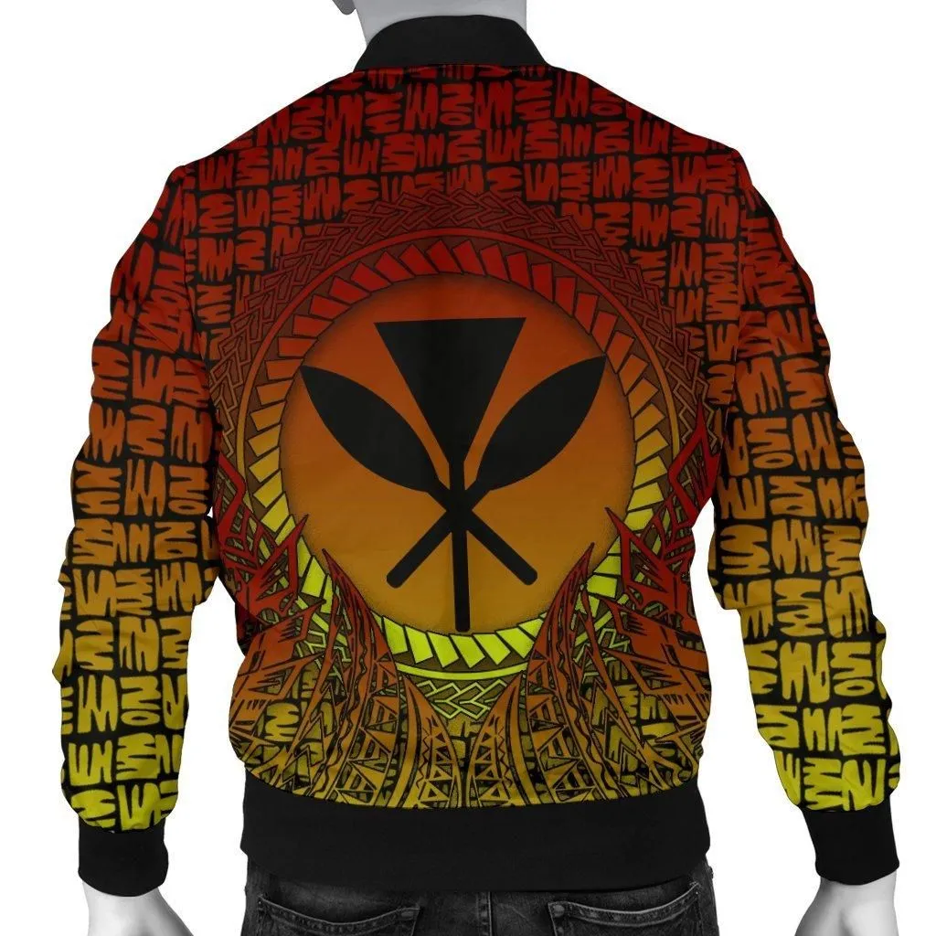 Hawaii Mens Bomber Jacket - Polynesian Circle Pattern