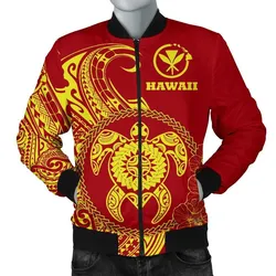 Hawaii Polynesian Mens Bomber Jacket - Vintage Polynesian Turtle (Red)