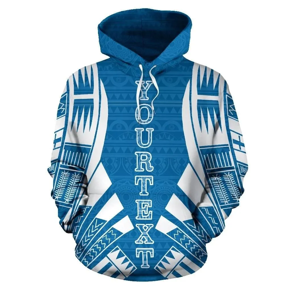 Yap All Over Hoodie - Blue Flag Tattoo Style Custom - Bn01