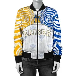 Hawaii Bomber Jacket - Kanaka Kaiser High School Womens Bomber Jacket Demodern Style AH