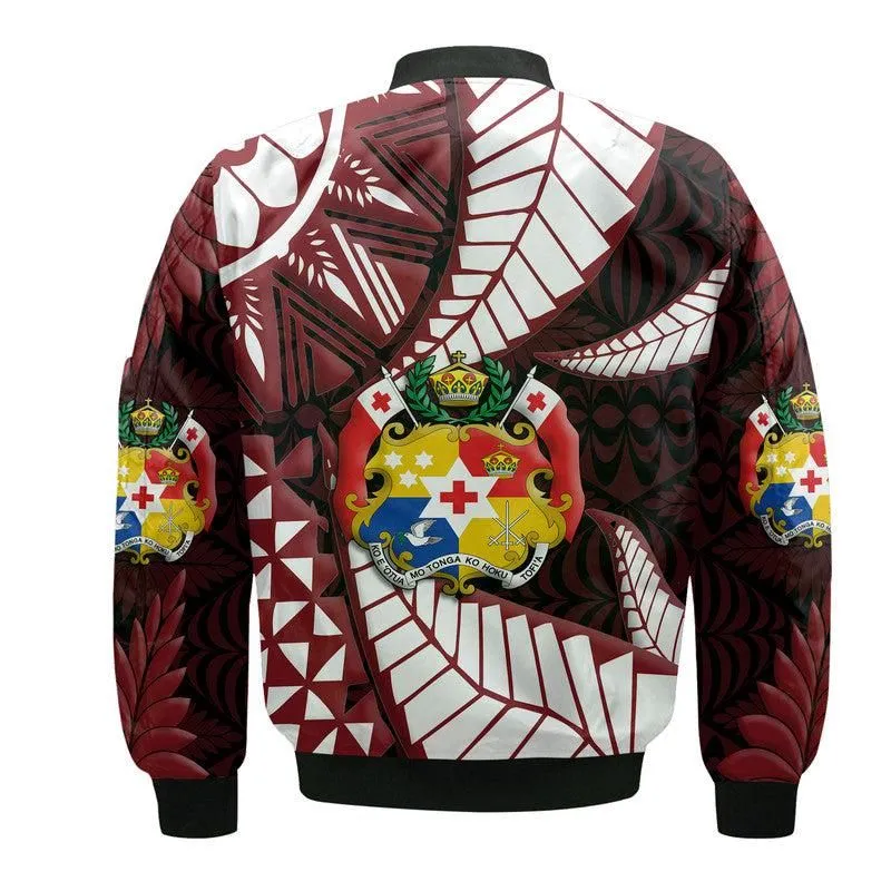 Tonga Emancipation Day Bomber Jacket Kupesi Pattern No.2 Black LT9