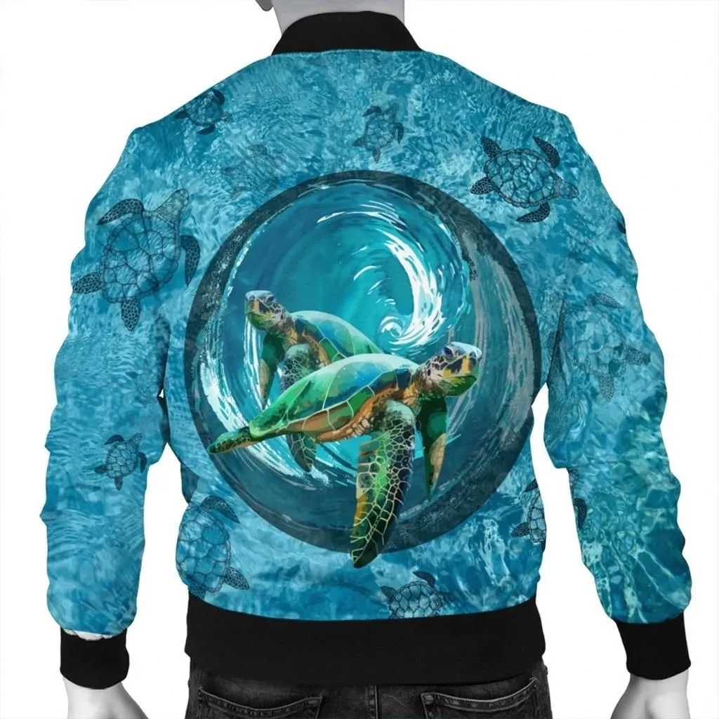 FamilyGater Jacket - Hawaiian Whirlpool Turtle Polynesian Bomber Jacket - AH - A0