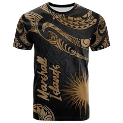 Marshall Islands Polynesian T shirt - Poly Tattoo Gold Version