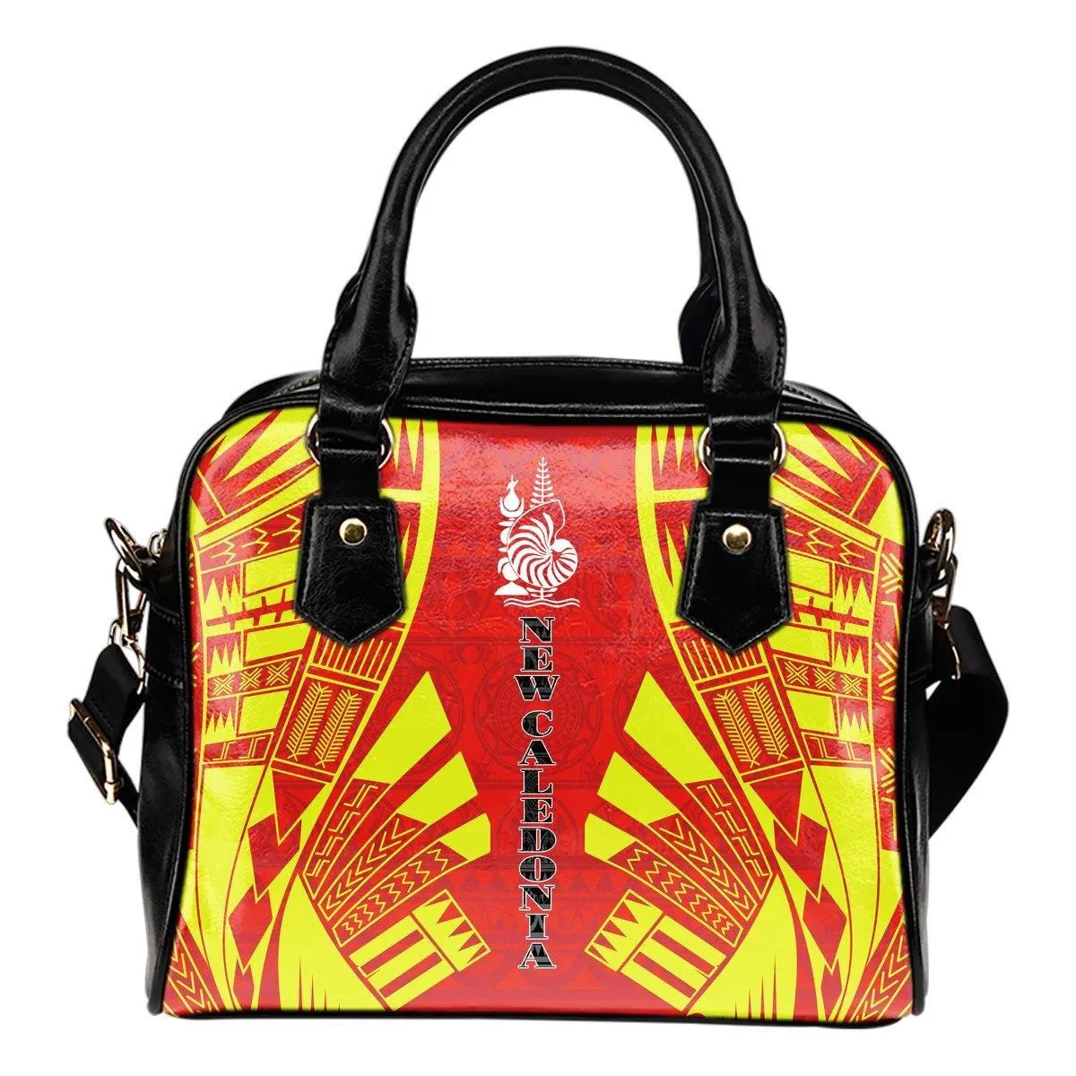 New Caledonia Shoulder Handbag - Polynesian Tattoo Flag