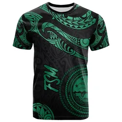 Federated States Of Micronesia T-Shirt - Poly Tattoo Green Version