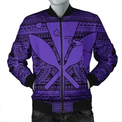 Hawaiian Kanaka Polynesian Tribal Bomber Jacket Reggae Color Purple