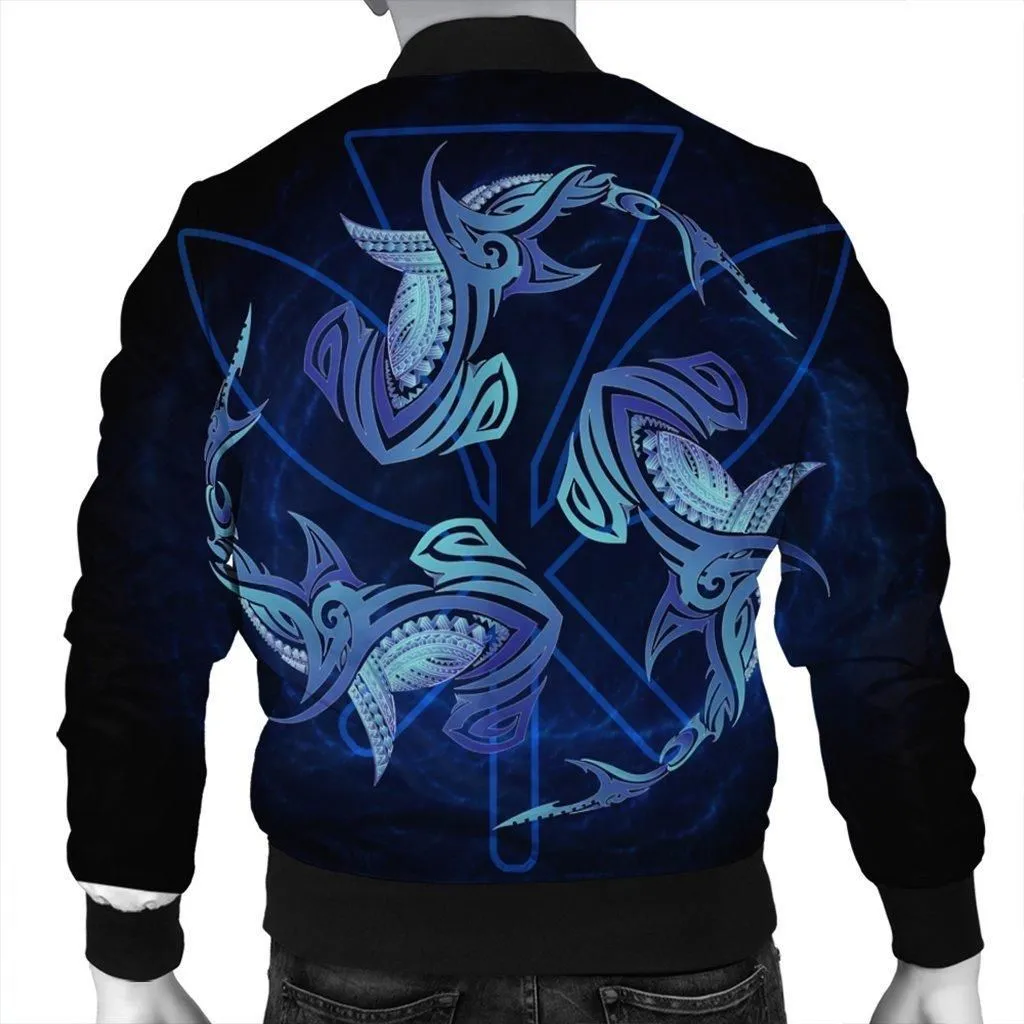 Hawaiian Hammerhead Shark Kanaka Galaxy Polynesian Bomber Jacket