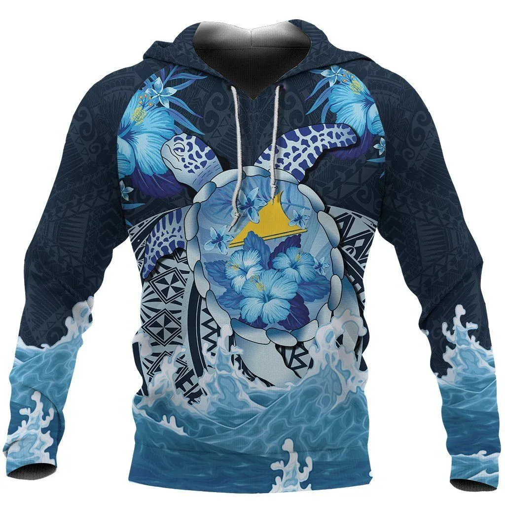 Tokelau Polynesian Sea Turtle Hibiscus Unisex 3D Hoodie All Over Print HPATP