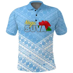 (Custom Personalised) Fiji Suva Rugby Polo Shirt - Tapa Pattern LT12