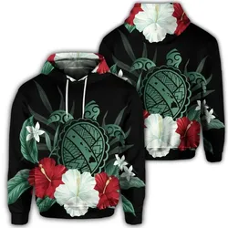 Alohawaii Hoodie - Hawaiian Map Turtle Hibiscus Polynesian Hoodie - AH - J4R