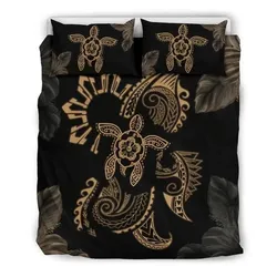 FamilyGater Bedding Set - Cover and Pillow Cases Hawaiian Hibiscus Wave Turtle Polynesian - AH J4