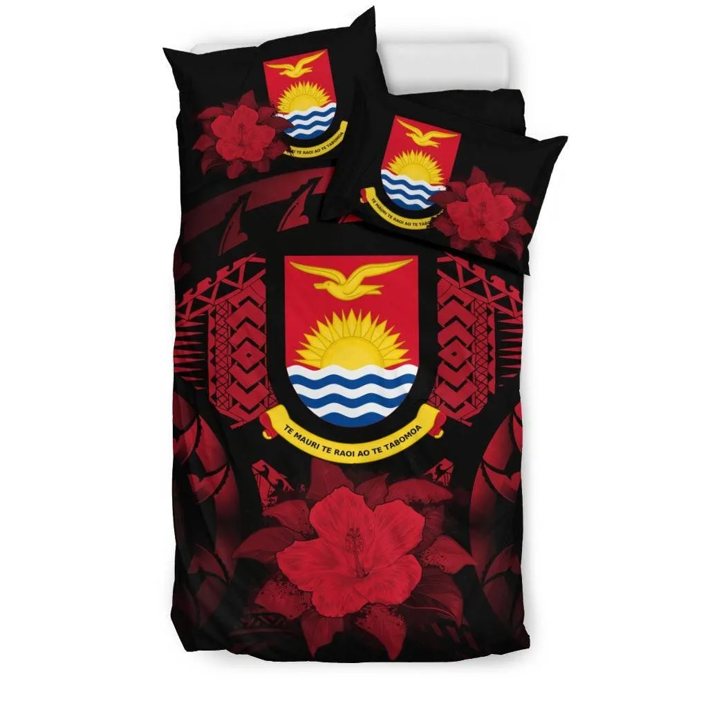 FamilyGater Bedding Set - Cover and Pillow Cases Kiribati Red Hibiscus A24