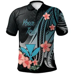 Kanaka Maoli Personalised Custom Polo Shirt - Turquoise Polynesian Hibiscus Pattern Style