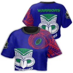 Vibe Hoodie Clothing - New Zealand Warriors Polynesian Tattoo Style Croptop T Shirt