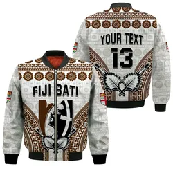 Custom Text and Number Fiji Rugby Bati Bomber Jacket Proud Tapa Pattern LT13