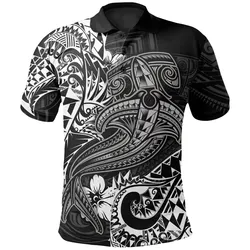 Polynesian Polo Shirt - White Shark Polynesian Tattoo - BN18