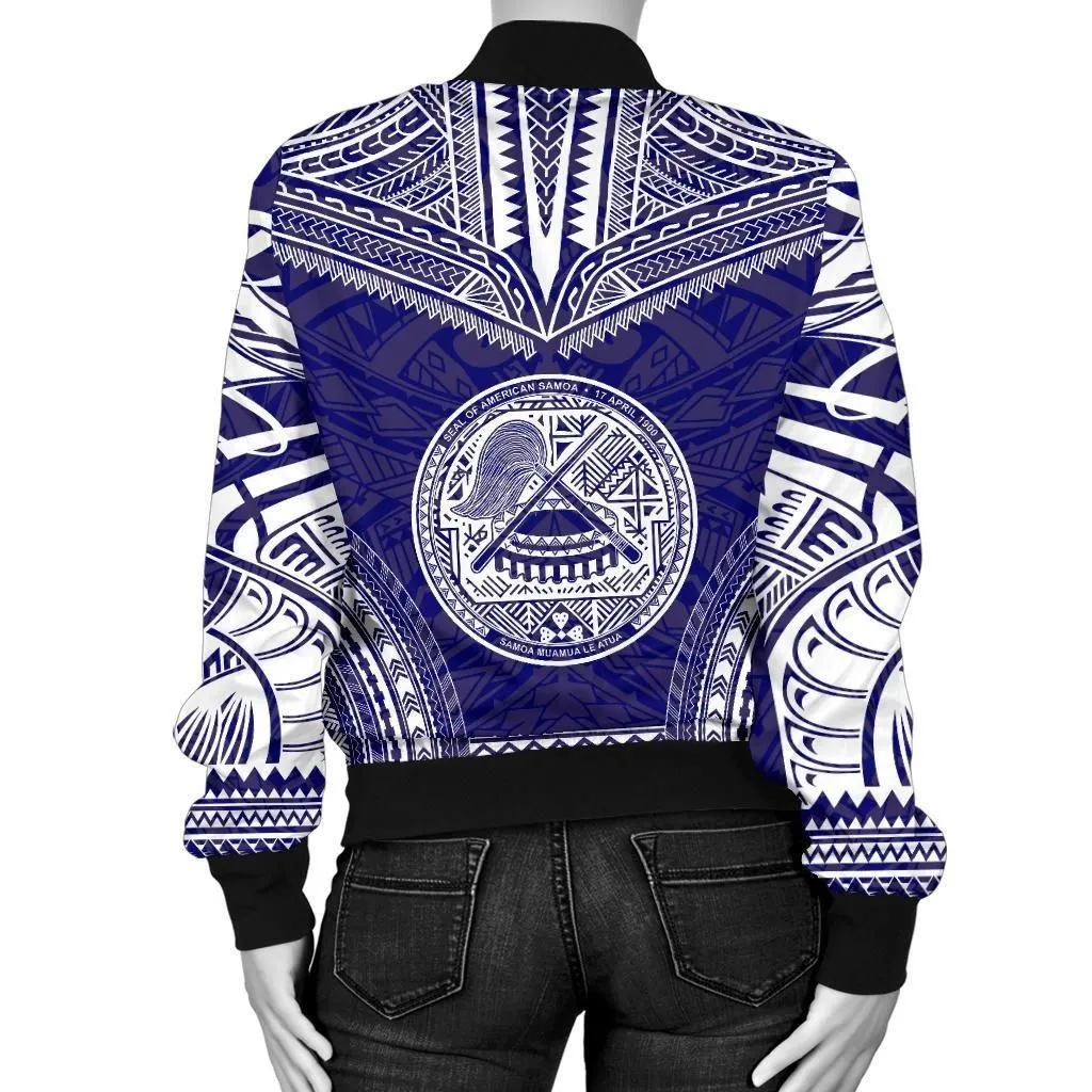 Alohawaii Jacket - Bomber Jacket American Samoa Flag Polynesian Chief - Bn10