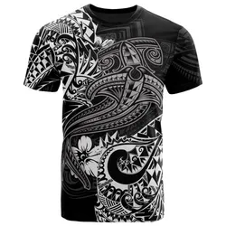 Polynesian T shirt - White Shark Polynesian Tattoo