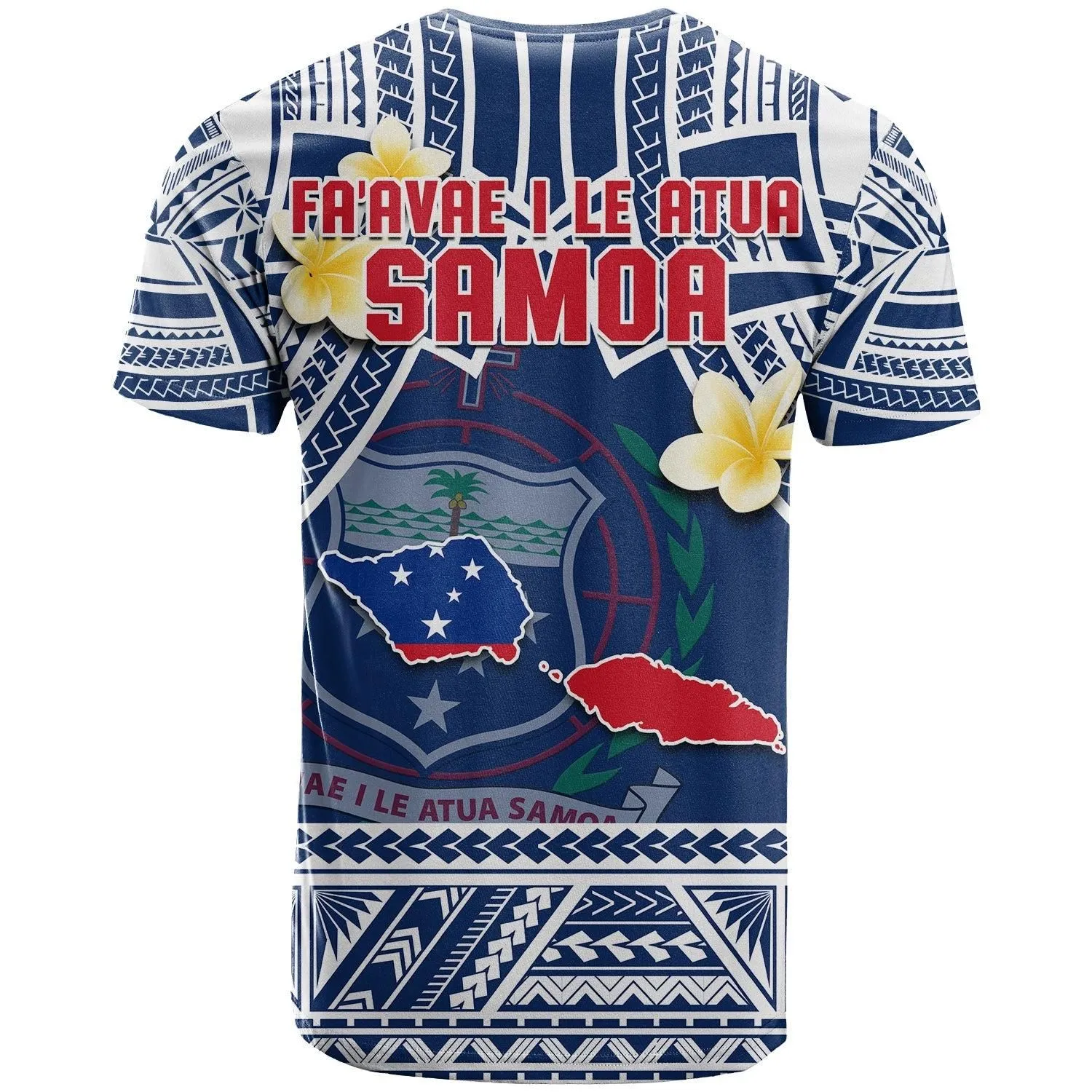 Samoa T Shirt Samoan Plumeria Flowers Mix Polynesian Pattern LT14