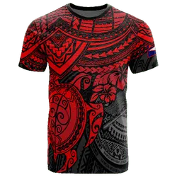 American Samoa American Samoa Flag Seal Polynesian Red Turtle Hibiscus Unisex 3D T-Shirt All Over Print ONCAO