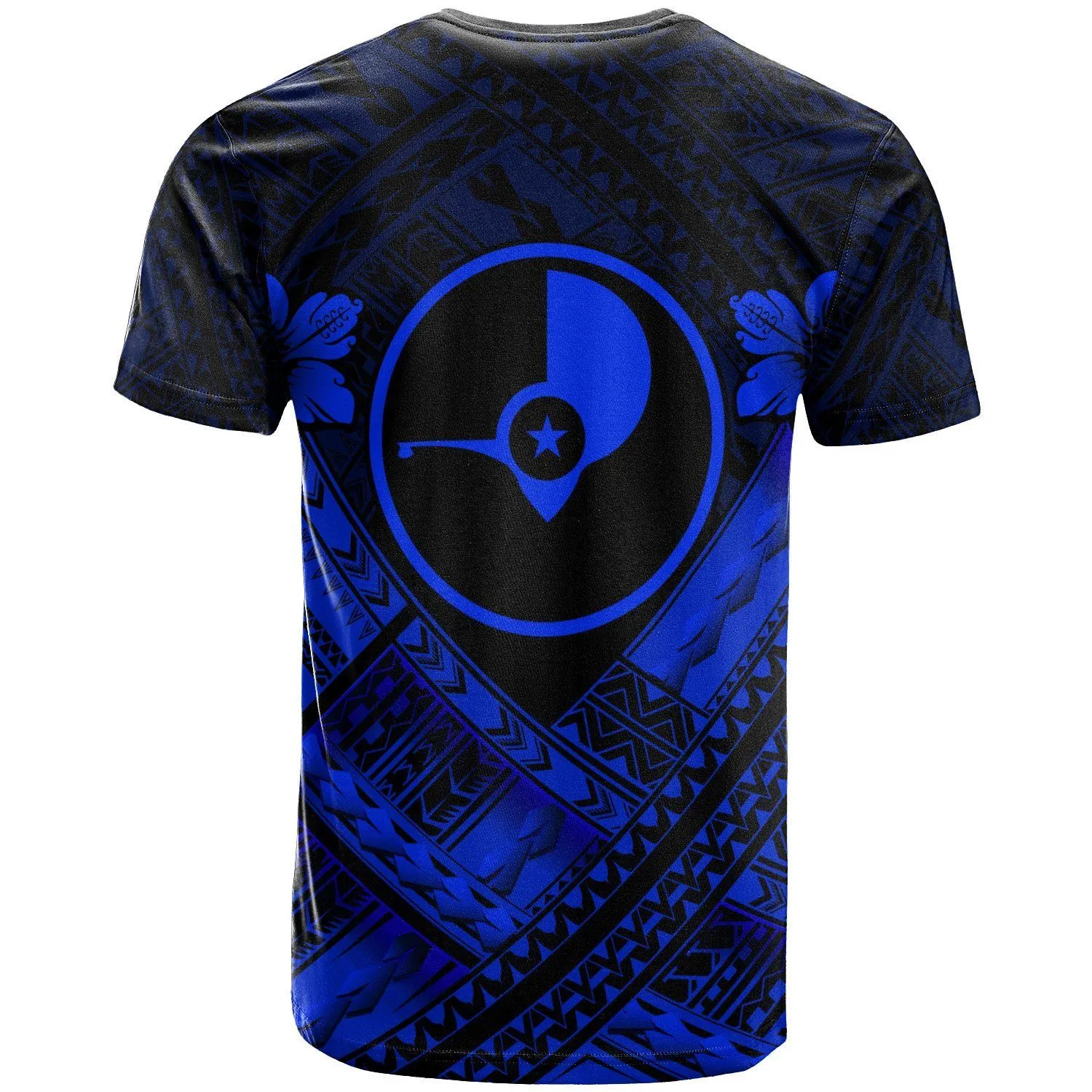 Yap Custom Polynesian T-Shirt - Yap Blue Seal Camisole Hibiscus Style - BN18