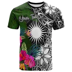 Marshall Islands Custom Personalised T-Shirt - Turtle Plumeria Banana Leaf - BN11