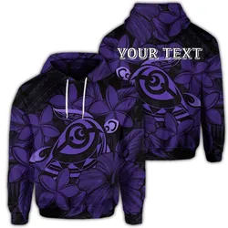 (Personalised) Hawaiian Turtle Hibiscus Plumeria Kanaka Polynesian Hoodie Purple - Soft Style - AH