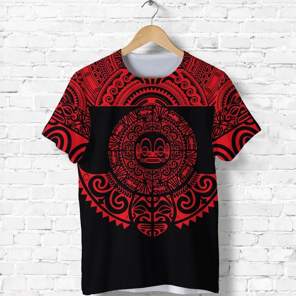 (Custom Personalised) Marquesas Islands T Shirt Marquesan Tattoo Simplified Version - Red LT8