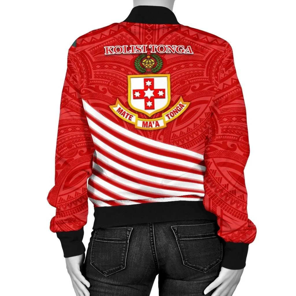 Kolisi Tonga Women Bomber Jacket Mate Maa Tonga Rugby Style