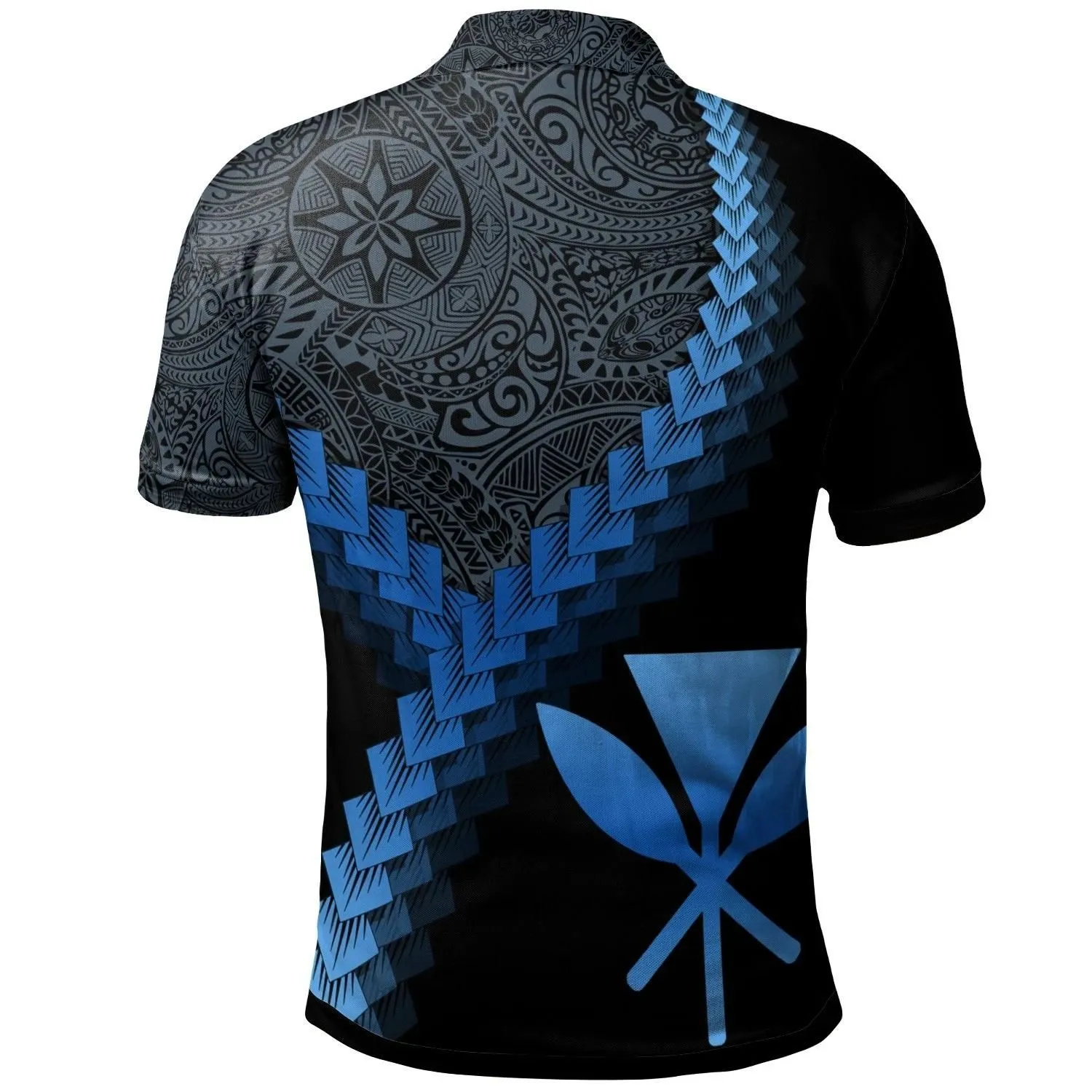 Hawaii Kanaka Maoli Polo Shirt - Hawaii Kanaka Maoli Coat Of Arms With Polynesian Tattoo Blue - BN22