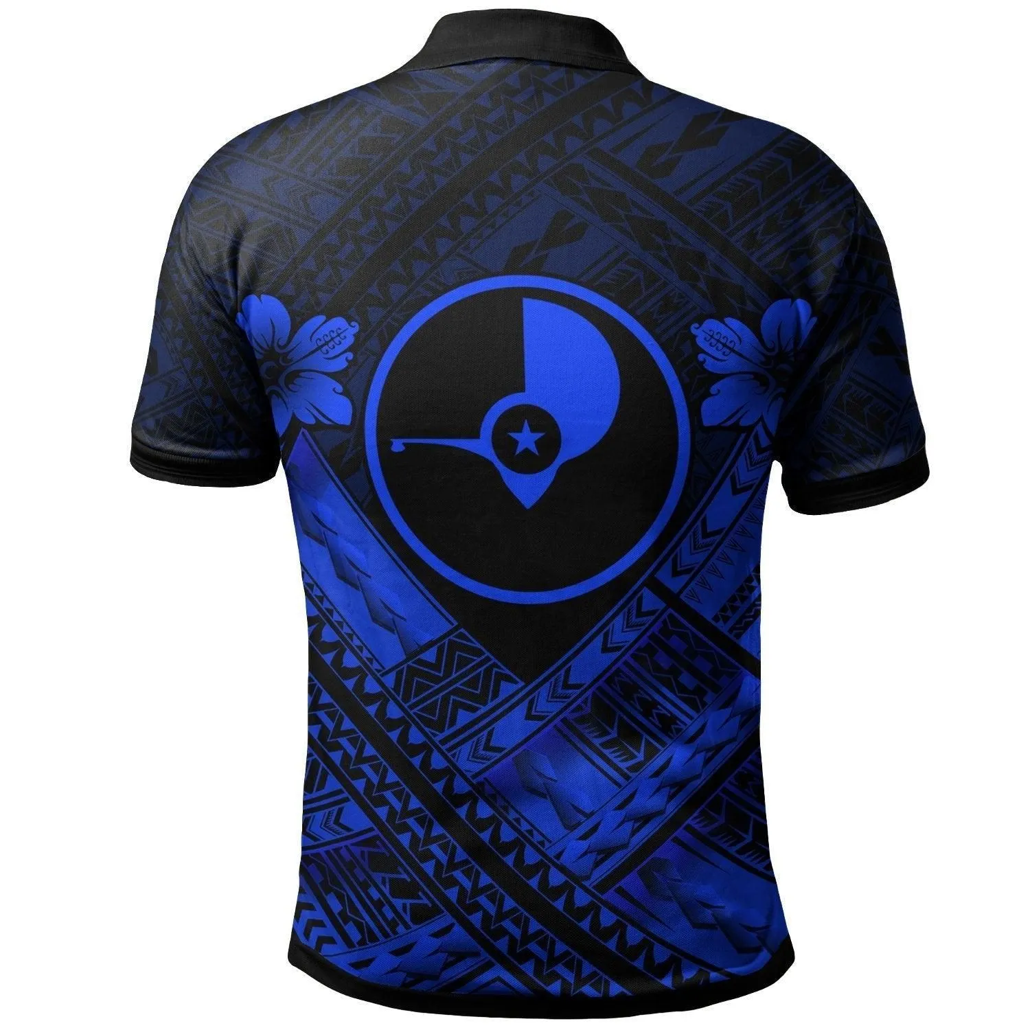 Yap Custom Personalised Polynesian Polo Shirt - Yap Blue Seal Camisole Hibiscus Style