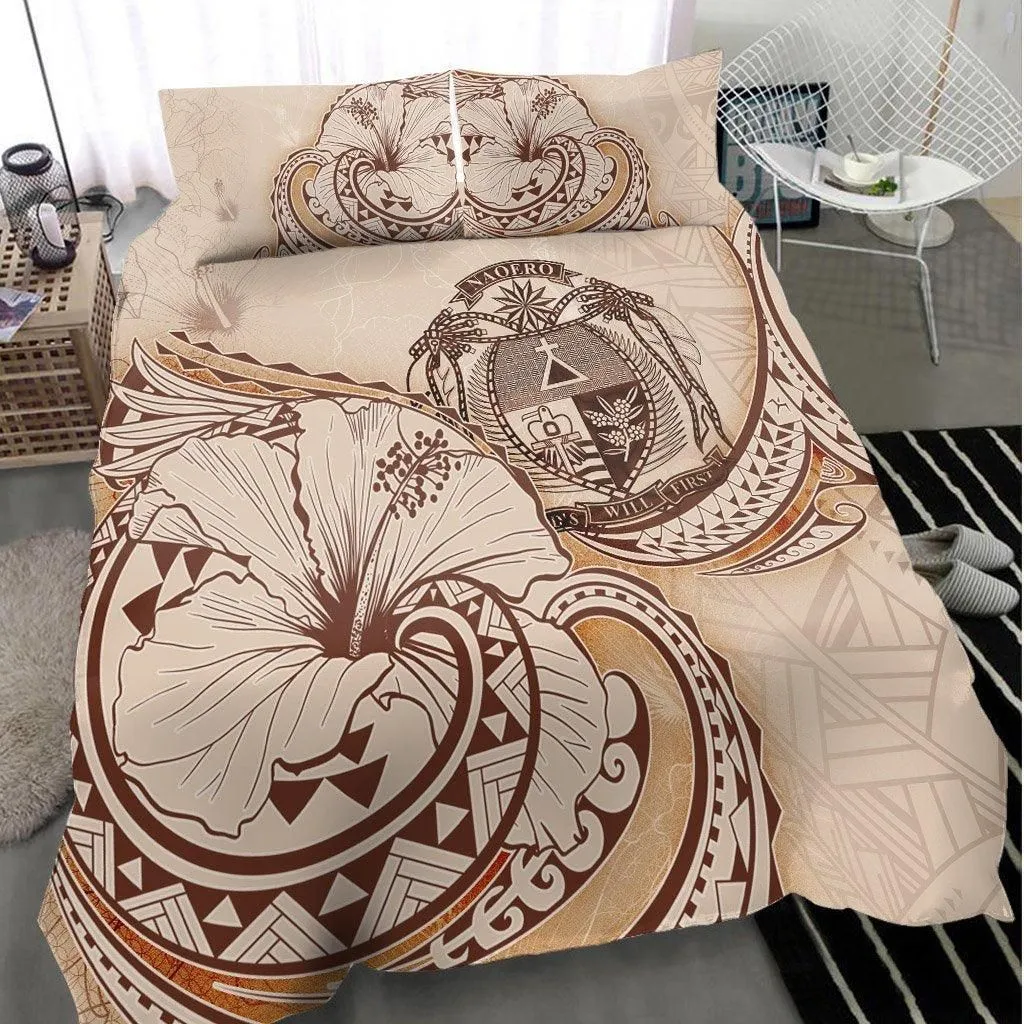 Nauru Bedding Set - Hibiscus Flower Vintage Style