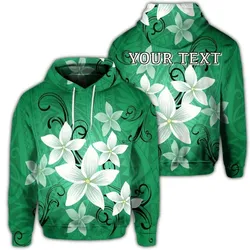 Alohawaii Hoodie - (Personalised) Hawaiian Plumeria Polynesian Hoodie - Green - AH - J4R