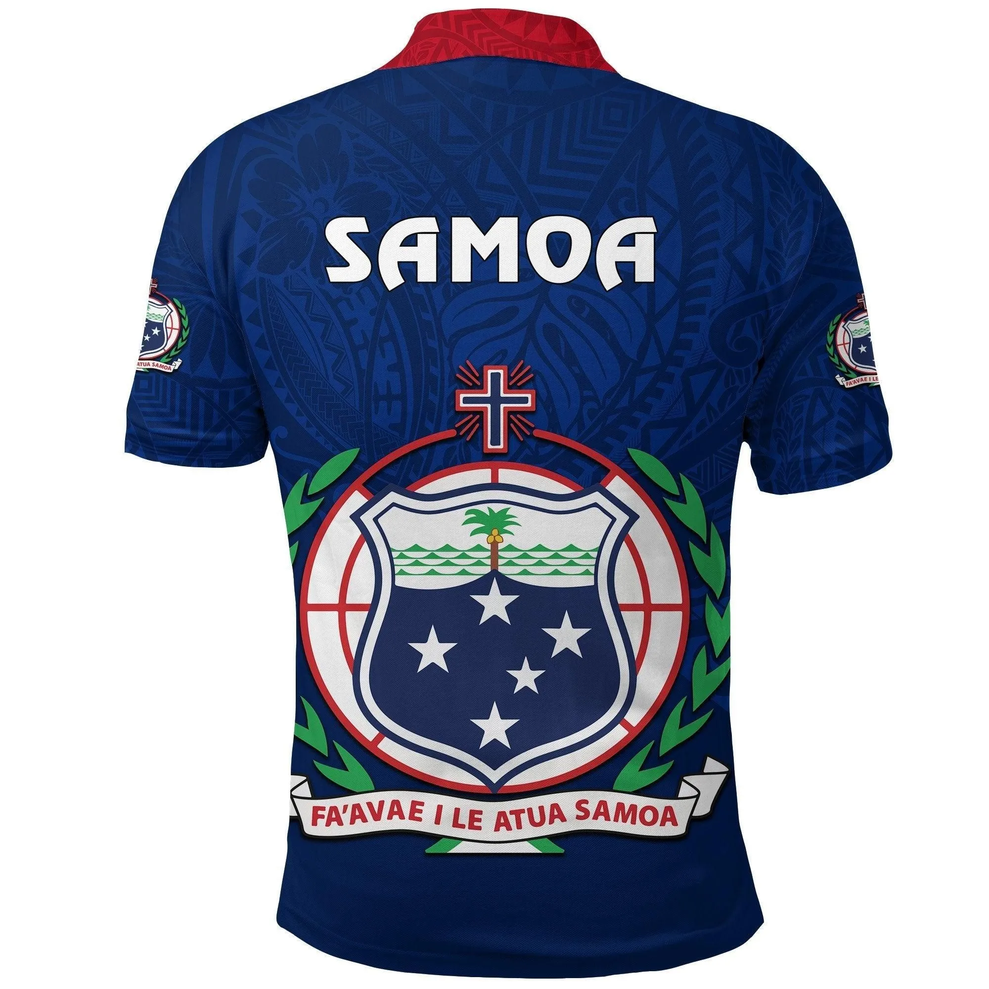 (Custom Personalised) Manu Samoa Rugby Polo Shirt Simple Style - Blue