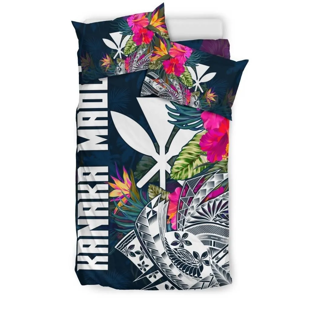 Alohawaii Bedding Set - Cover and Pillow Cases Polynesian - Hawaii Duvet Cover Polynesian Hibiscus with Summer Vibes - BN15