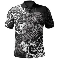 Samoa Polo Shirt - White Shark Polynesian Tattoo
