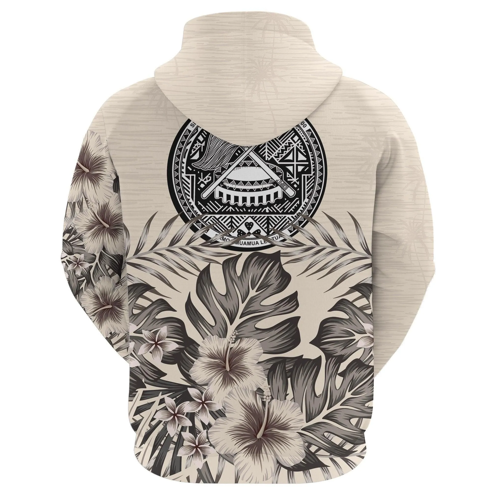 American Samoa Hoodie The Beige Hibiscus