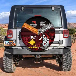 New Zealand And Papua New Guinea Spare Tire Cover Together - Red LT8