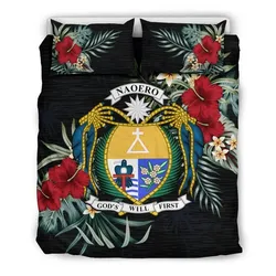 Nauru Hibiscus Coat Of Arms Bedding Set A02
