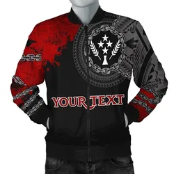Kosrae Polynesian Personalised Mens Bomber Jacket - Polynesian Chain Style