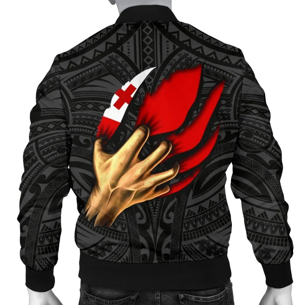 Tonga Personalised Mens Bomber Jacket - Tonga In Me (Black)